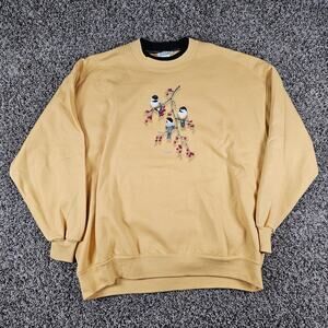 VTG National Wildlife Federation Sweatshirt 2XL Yellow Nature Birds Retro 90s